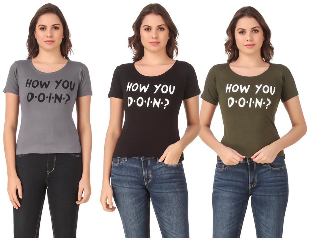 

Krishty Trading Lycra Casual Regular T Shirt Multi