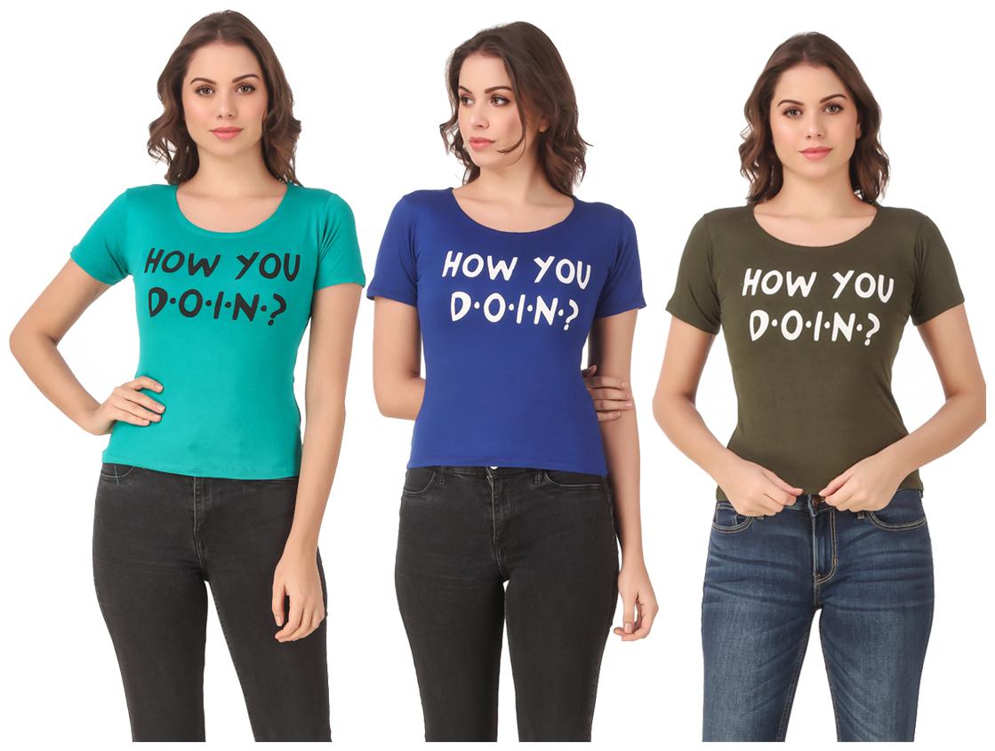 

Krishty Trading Lycra Casual Regular T Shirt Multi