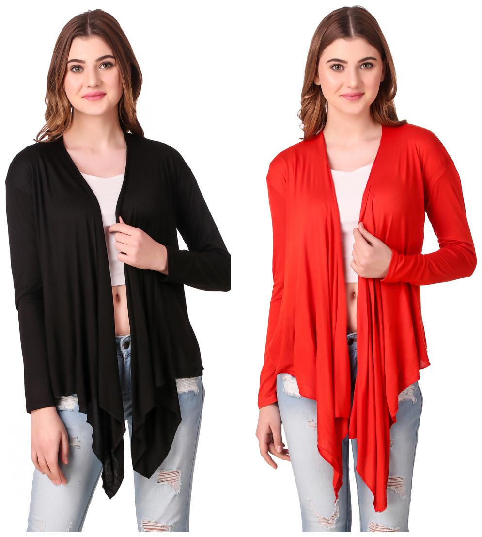 

Krishty Trading Women Shrug - Black Red