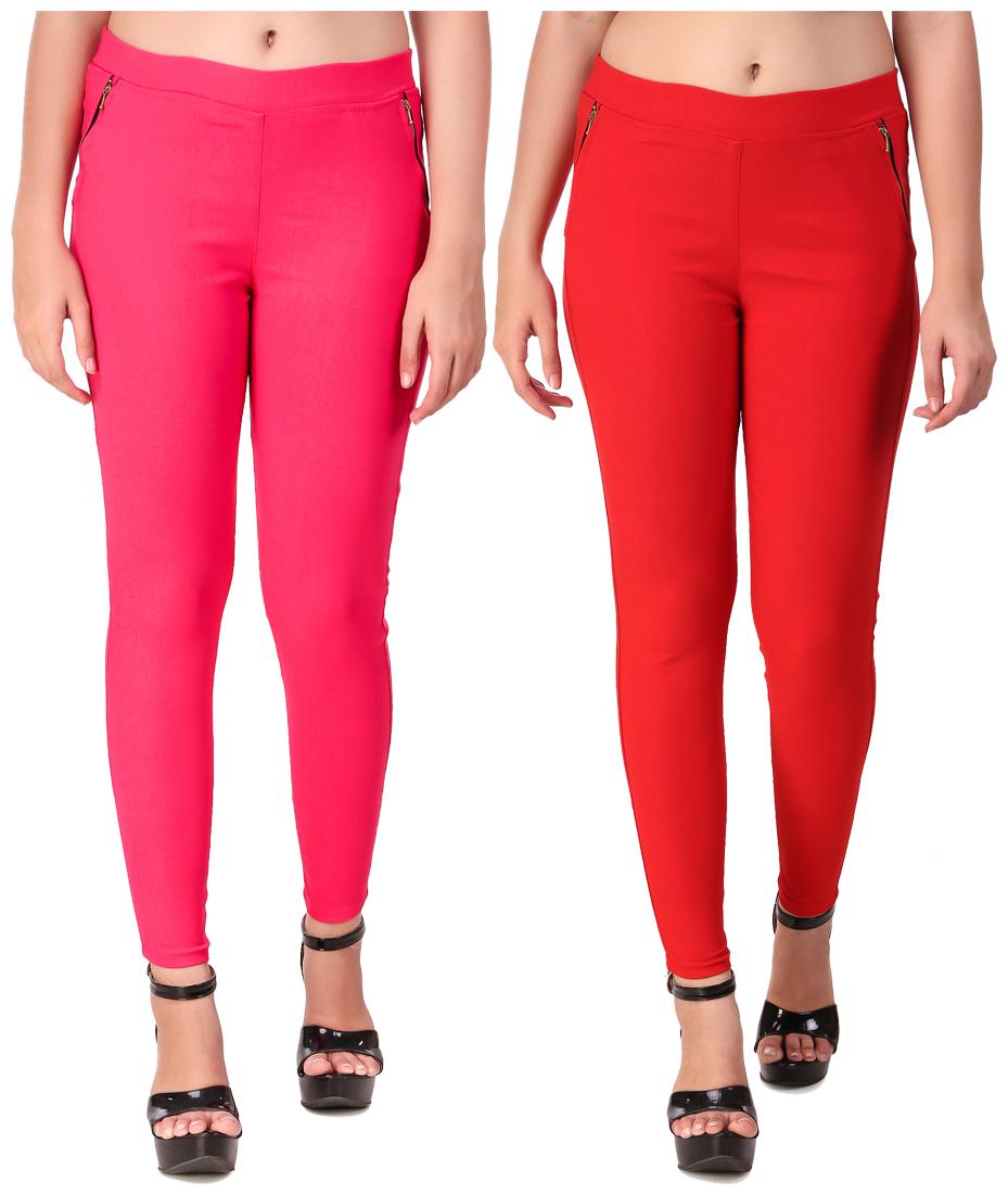 

Krishty Trading Women Pink Red Skinny fit Jegging