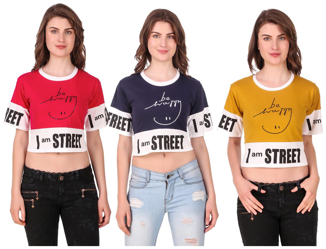 

Krishty Trading Women Printed Crop top - Multi
