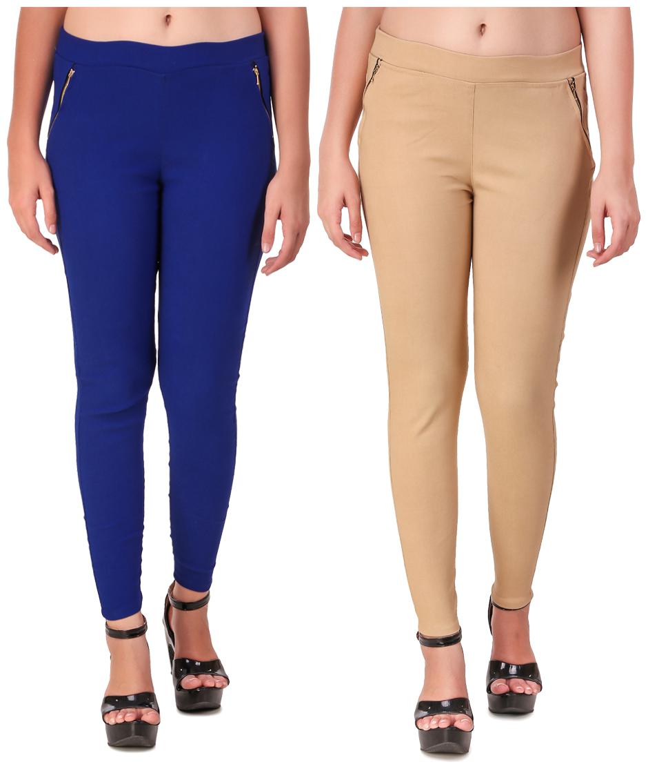 

Krishty Trading Women Blue Beige Skinny fit Jegging