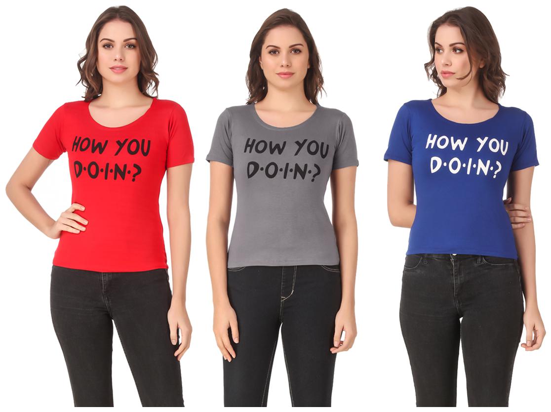 

Krishty Trading Lycra Casual Regular T Shirt Multi