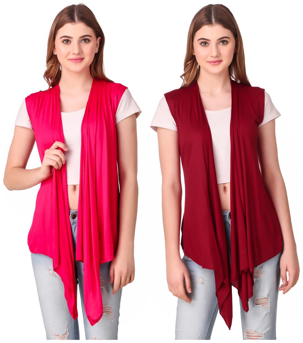 

Krishty Trading Women Shrug - Pink Maroon