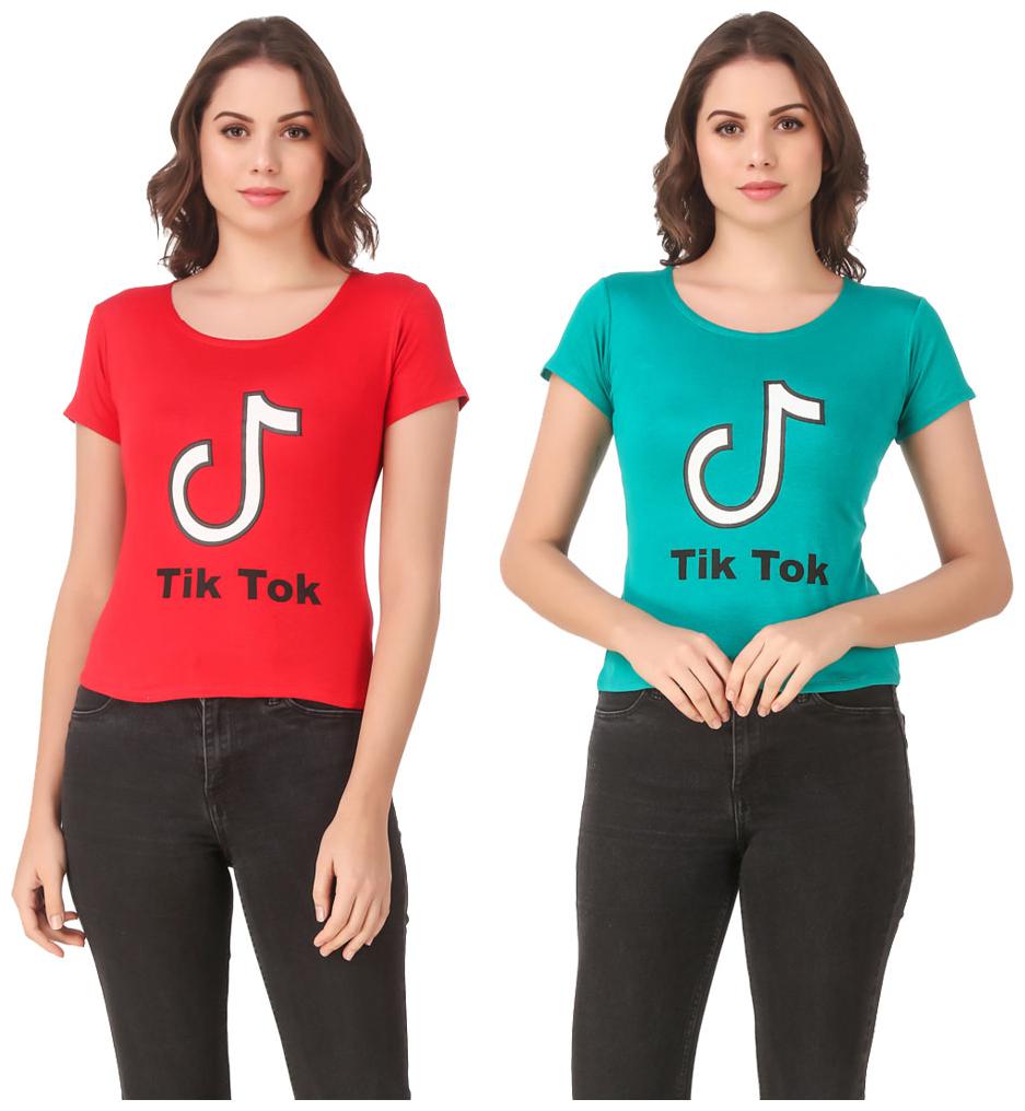 

Krishty Trading Lycra Printed Red Turquoise Color T-Shirt