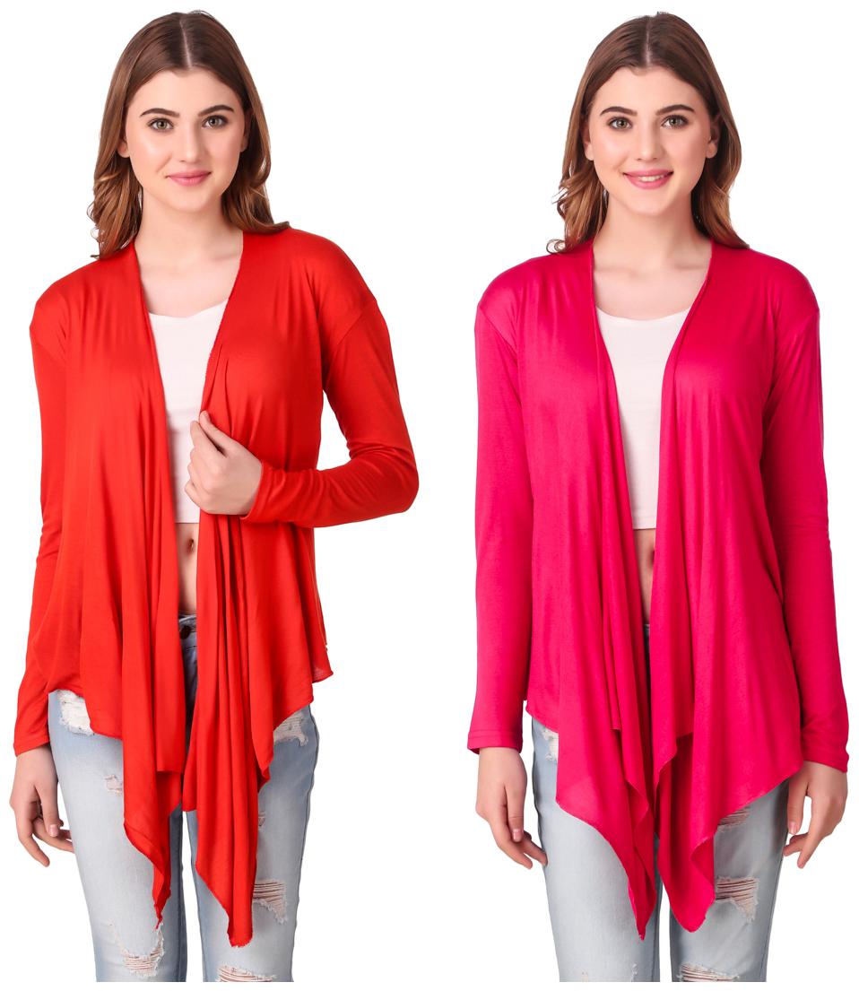 

Krishty Trading Women Shrug - Red Pink