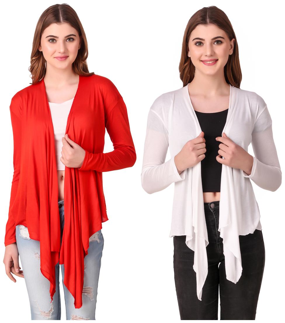 

Krishty Trading Women Shrug - Red White