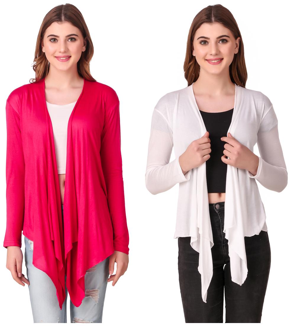 

Krishty Trading Women Shrug - Pink White