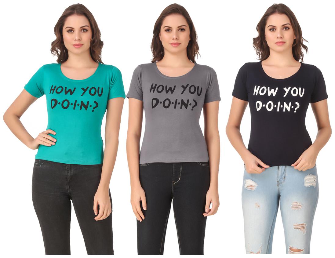 

Krishty Trading Lycra Casual Regular T Shirt Multi