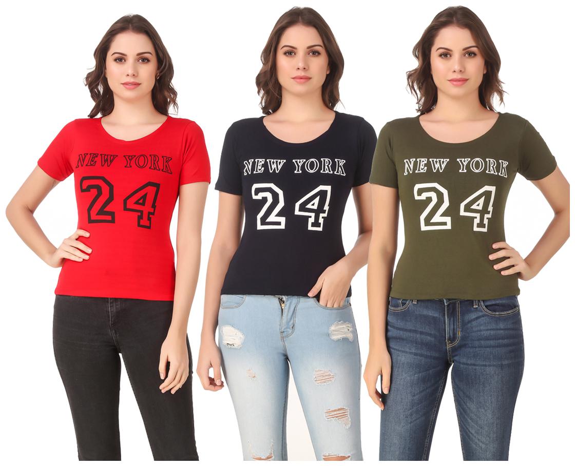 

Krishty Trading Lycra Casual Regular T Shirt Multi