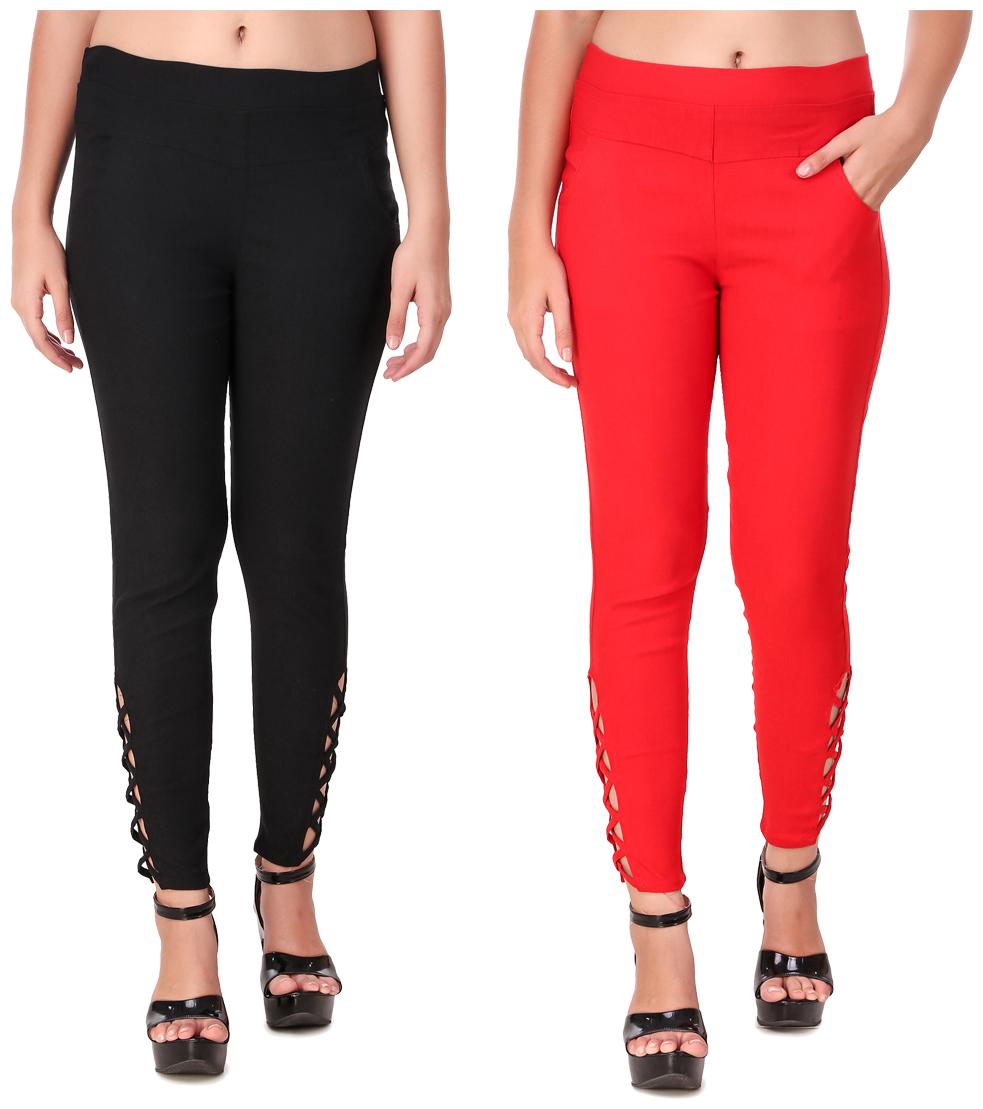 

Krishty Trading Women Black Red Skinny fit Jegging