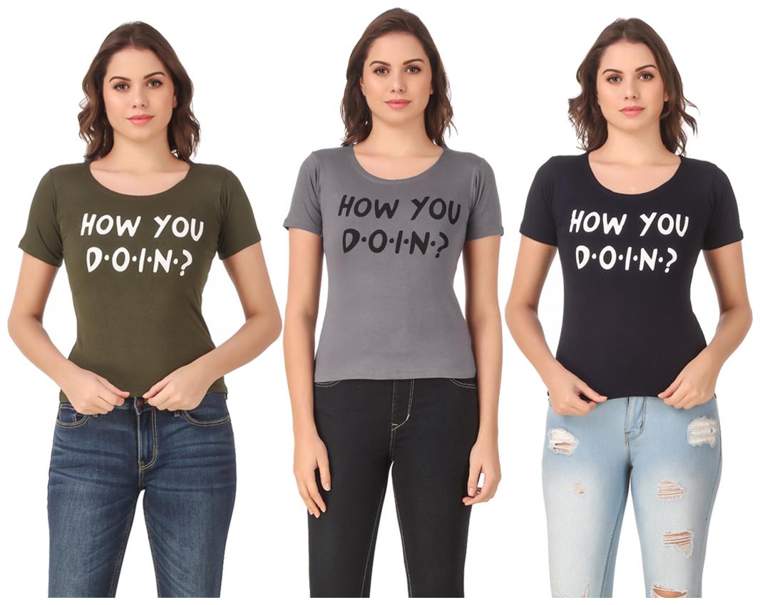 

Krishty Trading Lycra Casual Regular T Shirt Multi