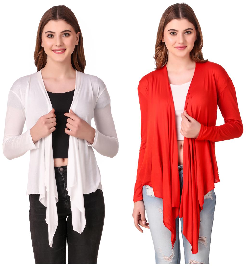 

Krishty Trading Women Shrug - White Red