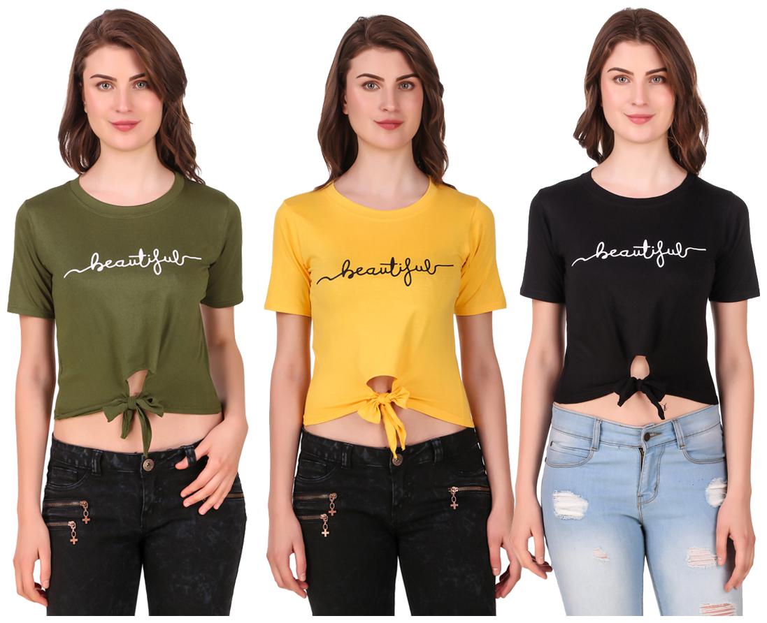 

Krishty Trading Women Printed Crop top - Multi