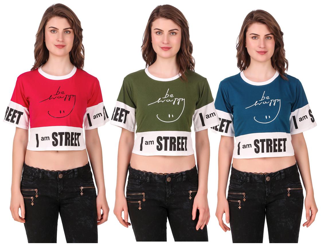 

Krishty Trading Women Printed Crop top - Multi