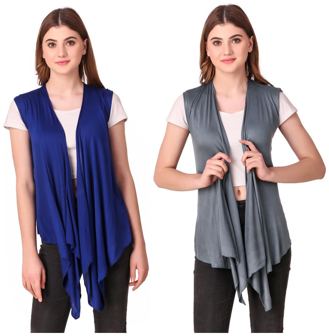 

Krishty Trading Women Shrug - Blue Grey