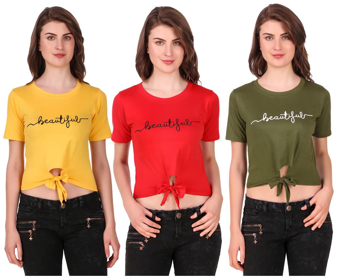

Krishty Trading Women Printed Crop top - Multi