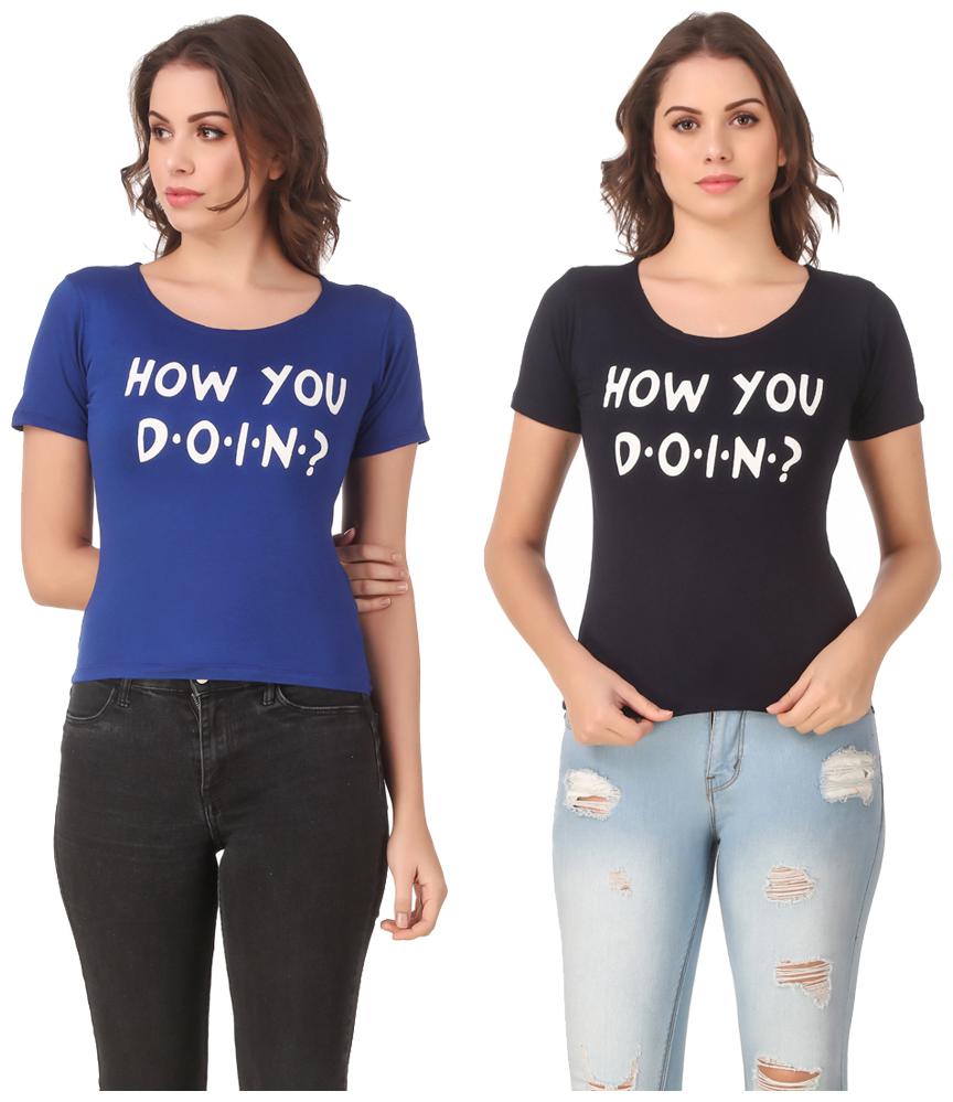 

Krishty Trading Lycra Printed Blue Navy Color T-Shirt