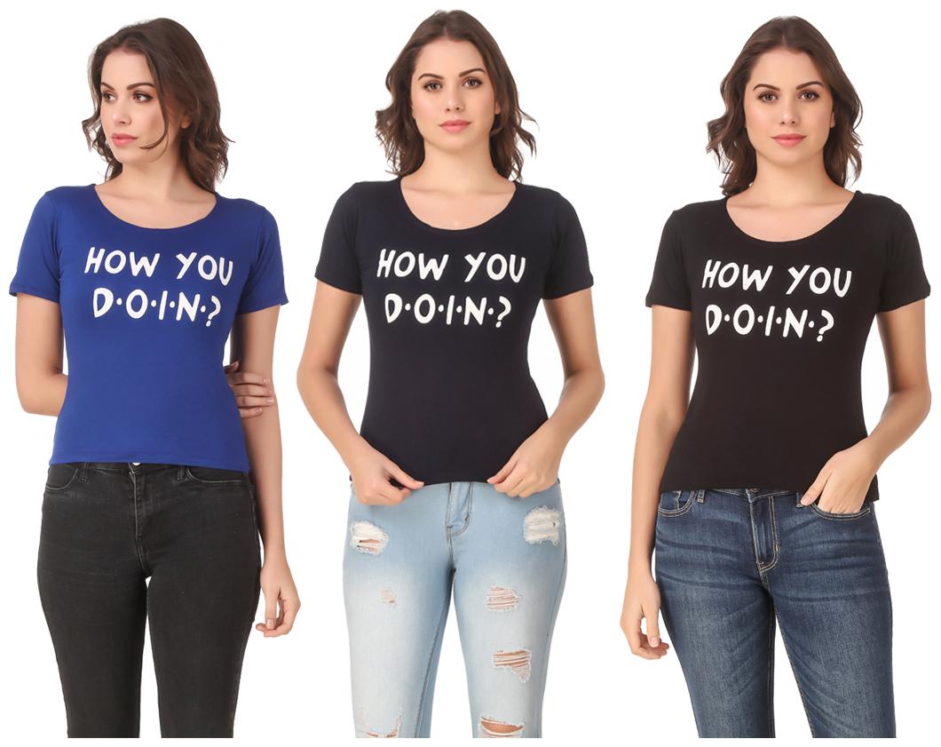 

Krishty Trading Lycra Casual Regular T Shirt Multi