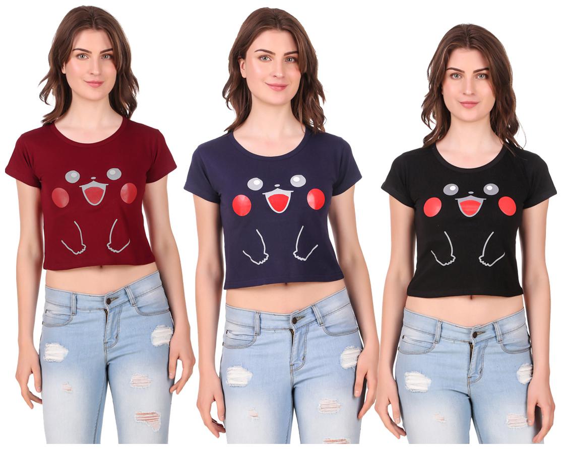 

Krishty Trading Women Printed Crop top - Multi