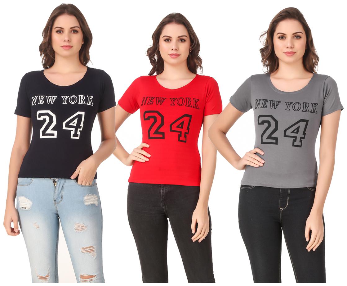 

Krishty Trading Lycra Casual Regular T Shirt Multi