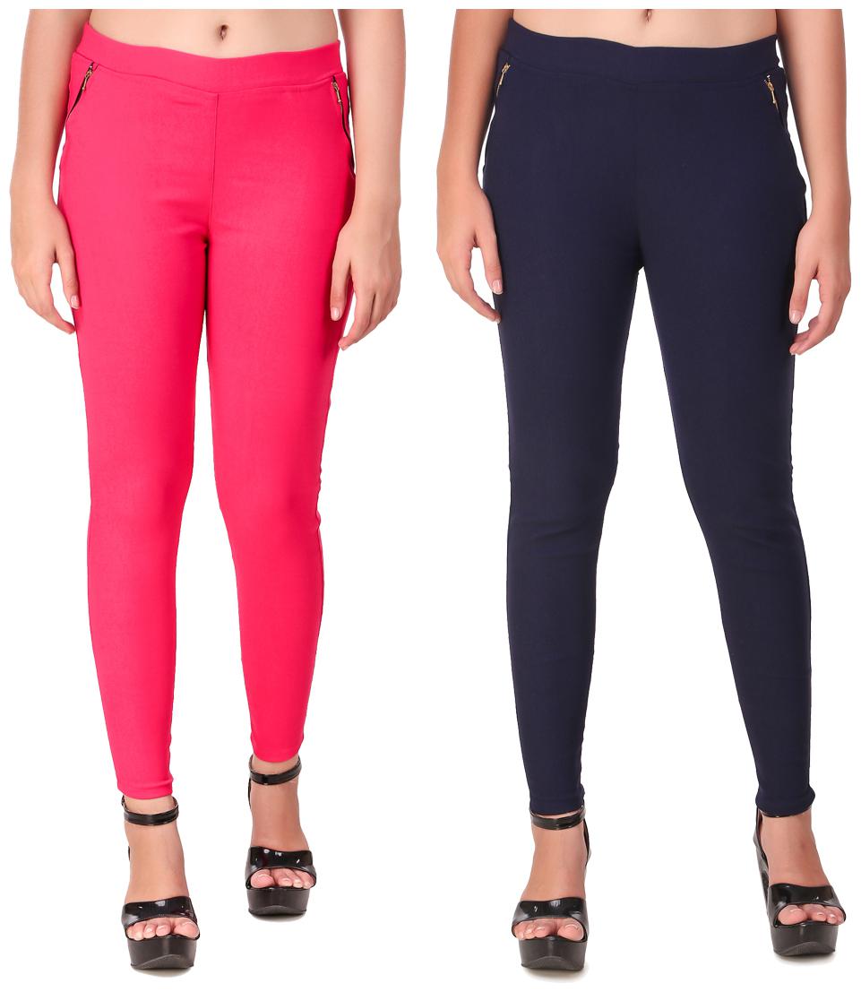 

Krishty Trading Women Pink Blue Skinny fit Jegging