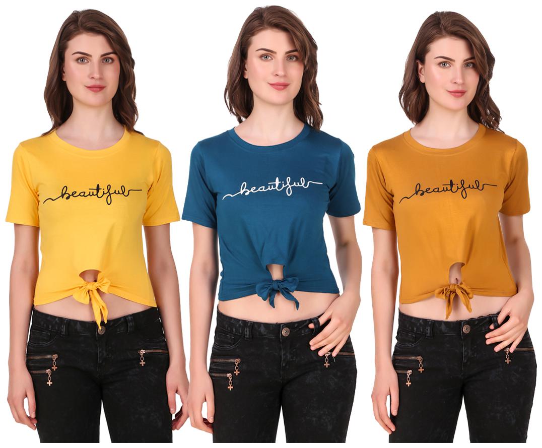 

Krishty Trading Women Printed Crop top - Multi