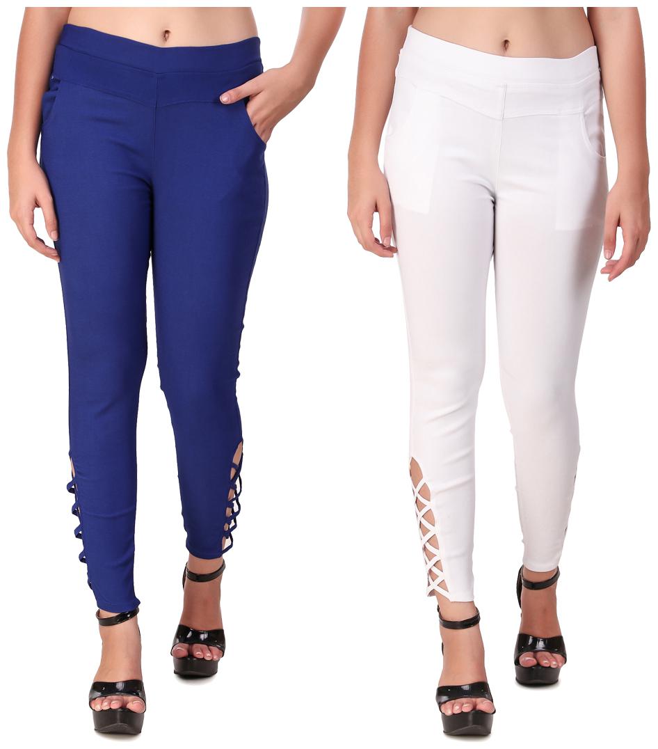 

Krishty Trading Women Blue White Skinny fit Jegging