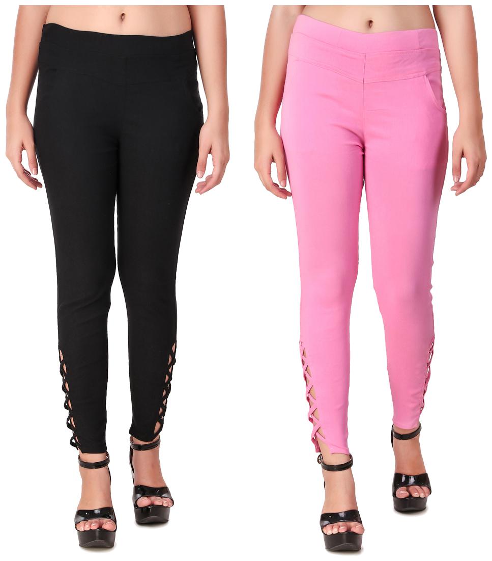 

Krishty Trading Women Black Pink Skinny fit Jegging