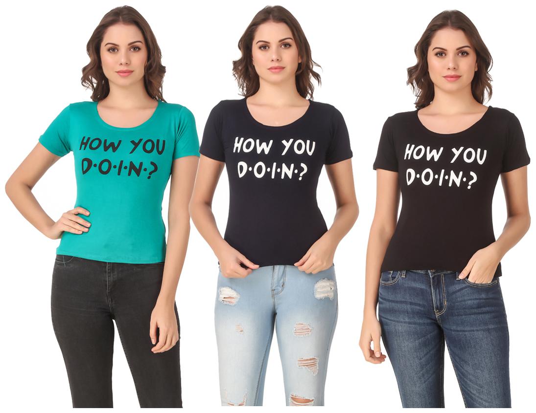 

Krishty Trading Lycra Casual Regular T Shirt Multi