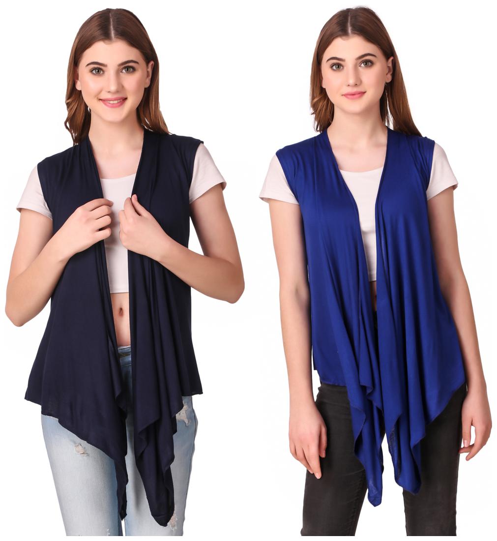 

Krishty Trading Casual Wear Shrug for women Navy Blue Blue