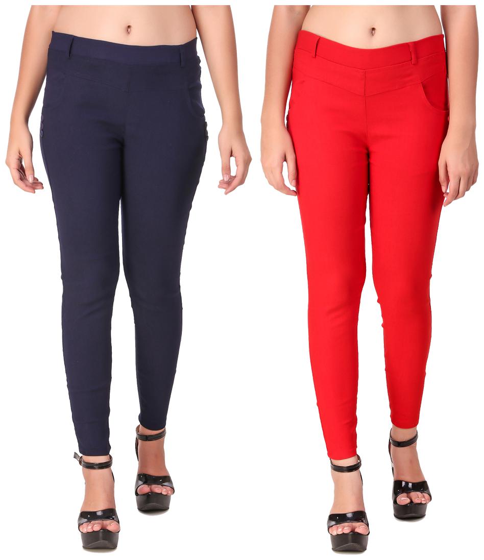 

Krishty Trading Women Blue Red Skinny fit Jegging