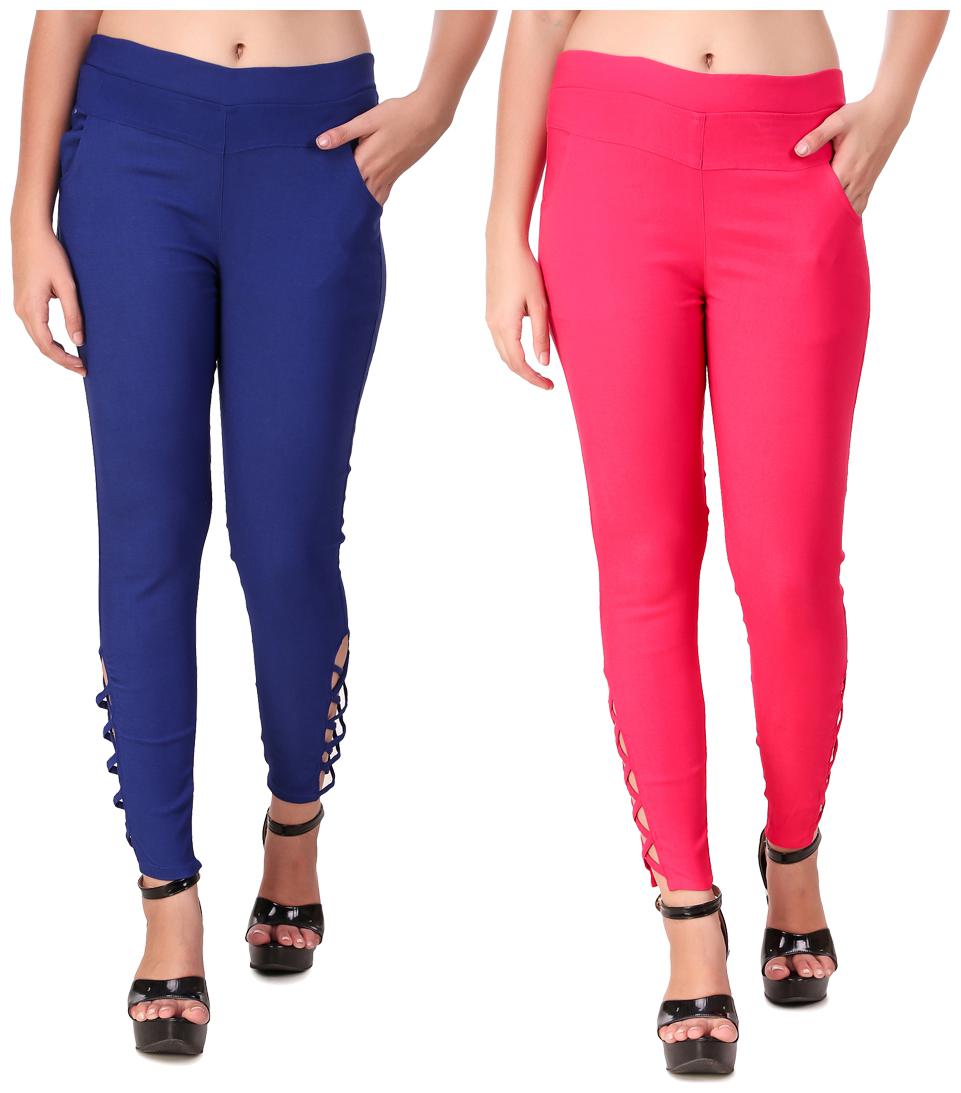 

Krishty Trading Women Blue Pink Skinny fit Jegging