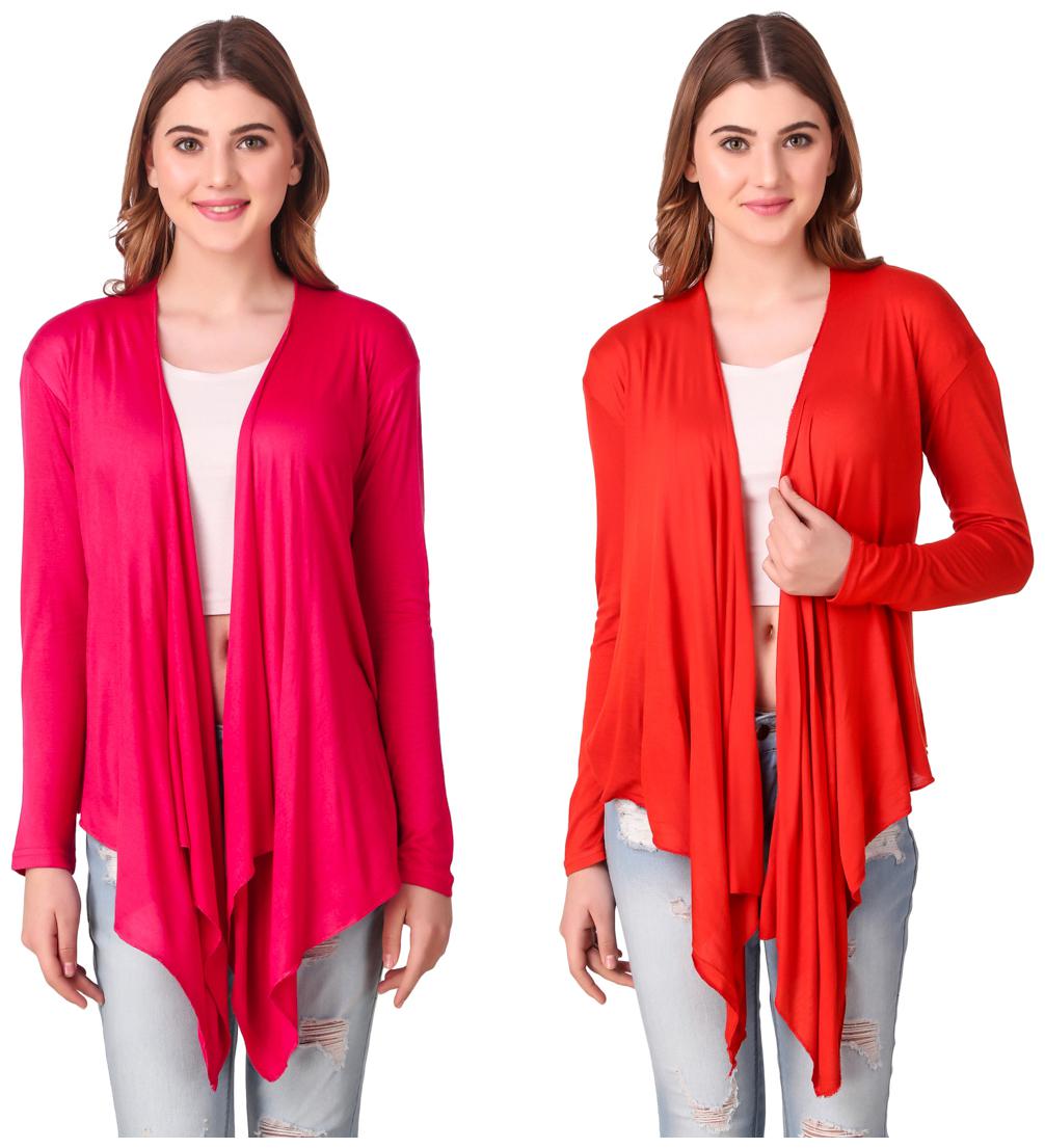 

Krishty Trading Women Shrug - Pink Red