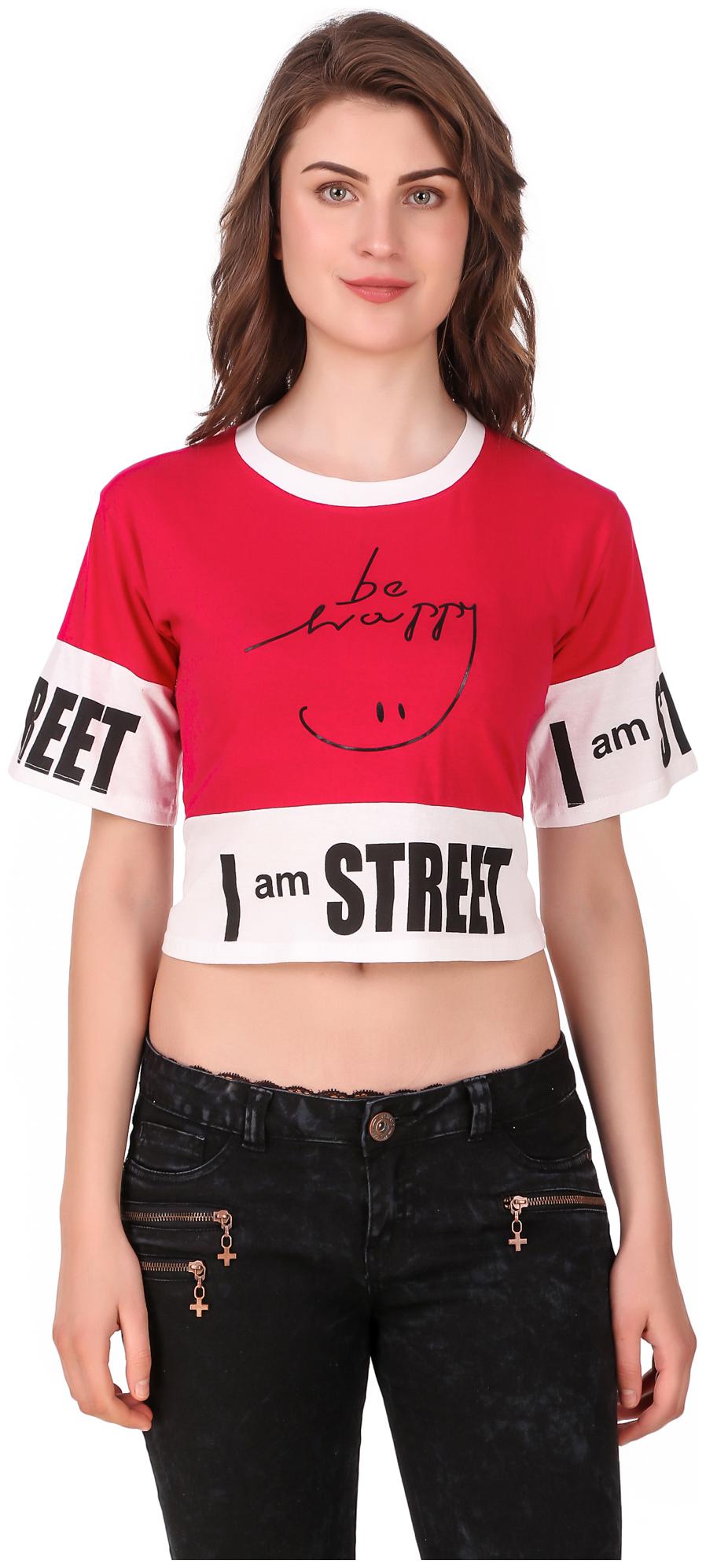 

Krishty Trading Women Printed Crop top - Red
