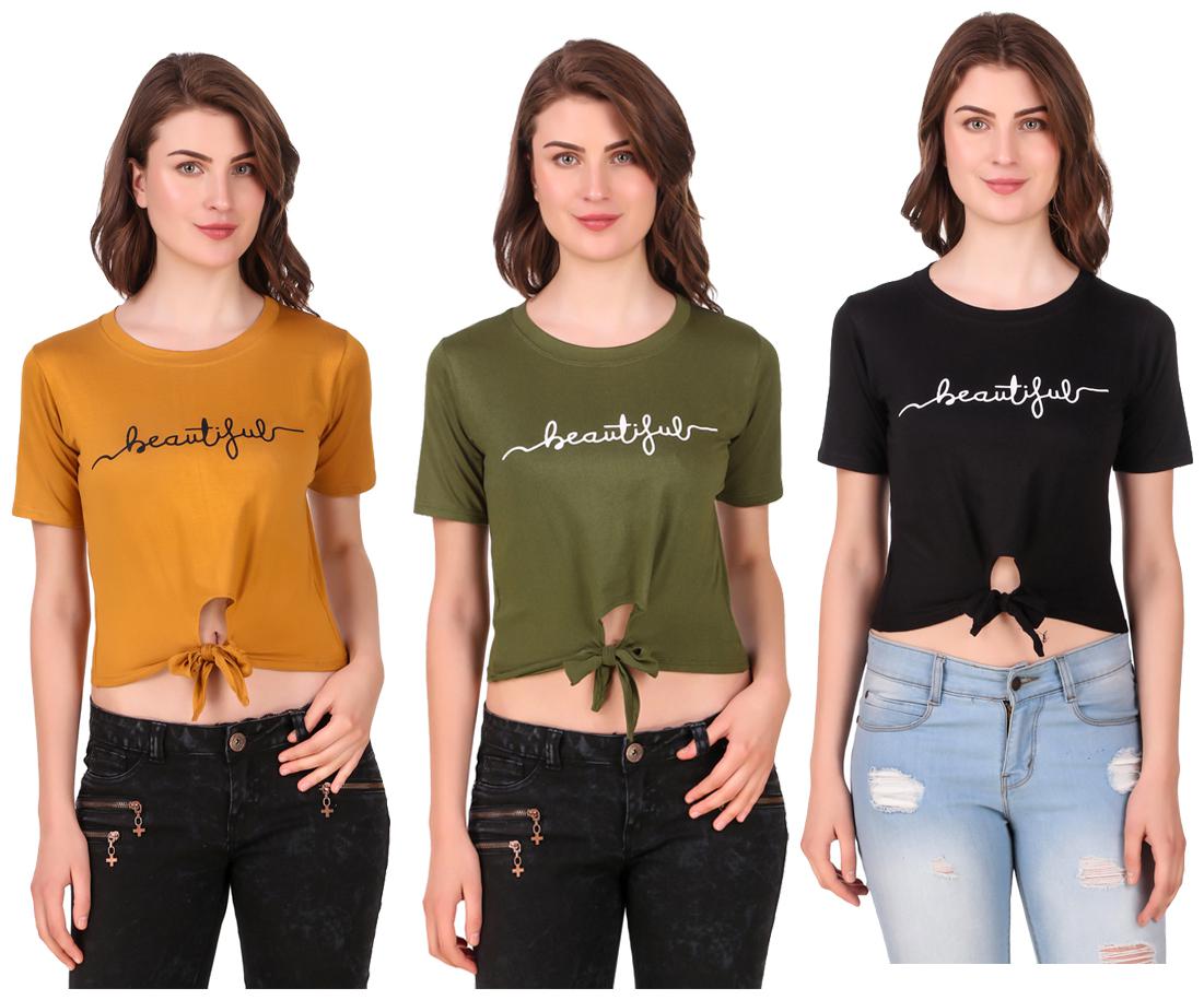 

Krishty Trading Women Printed Crop top - Multi