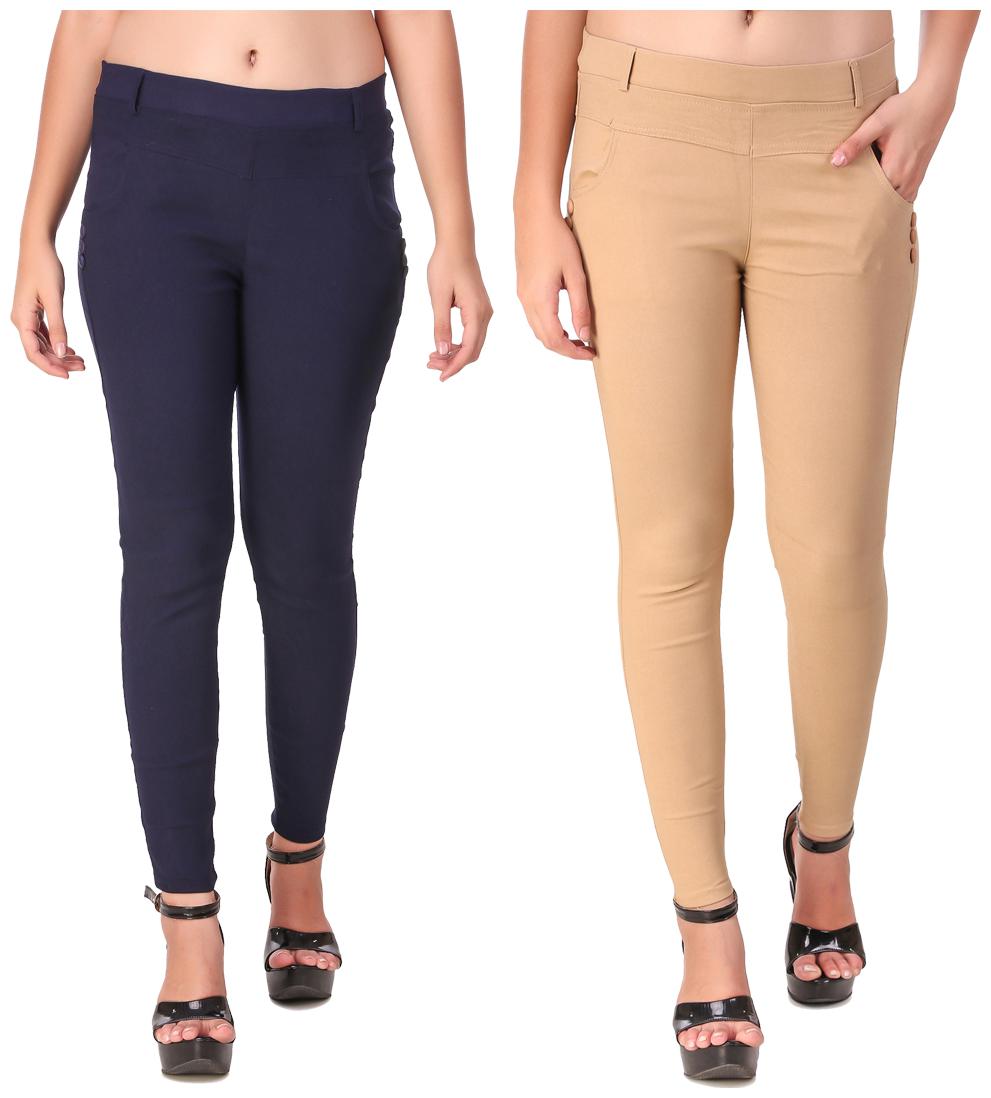 

Krishty Trading Women Blue Beige Skinny fit Jegging
