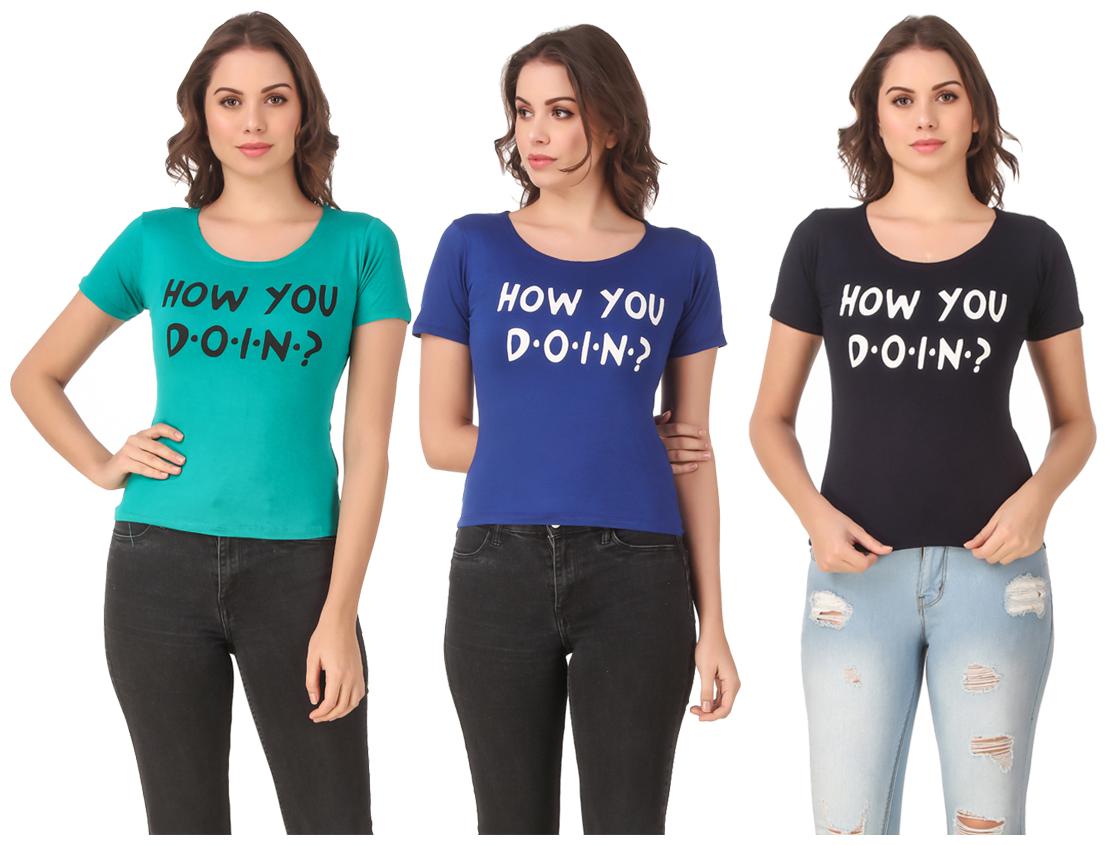 

Krishty Trading Lycra Casual Regular T Shirt Multi