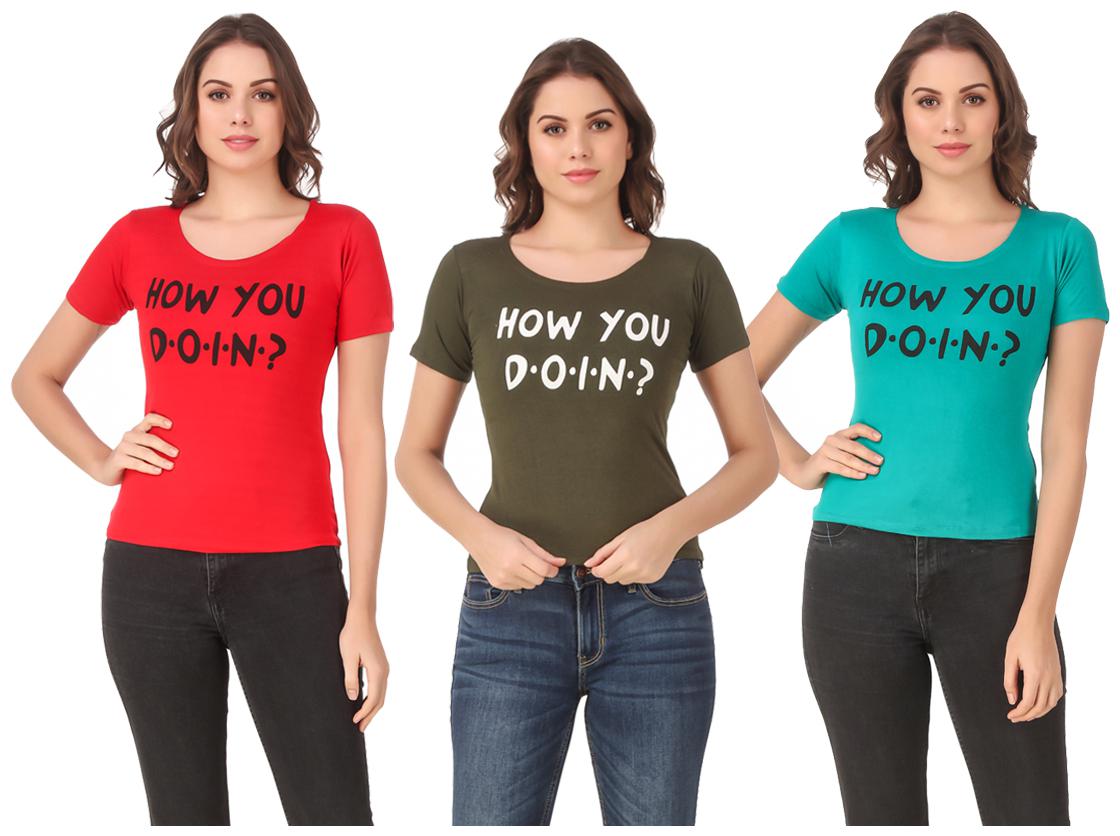 

Krishty Trading Lycra Casual Regular T Shirt Multi