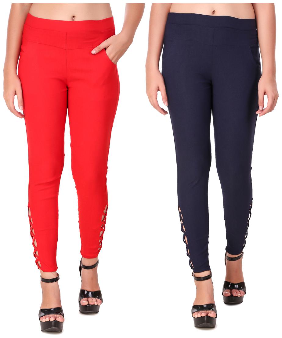 

Krishty Trading Women Red Blue Skinny fit Jegging