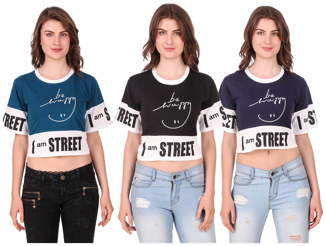 

Krishty Trading Women Printed Crop top - Multi