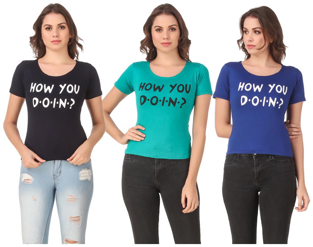 

Krishty Trading Lycra Casual Regular T Shirt Multi