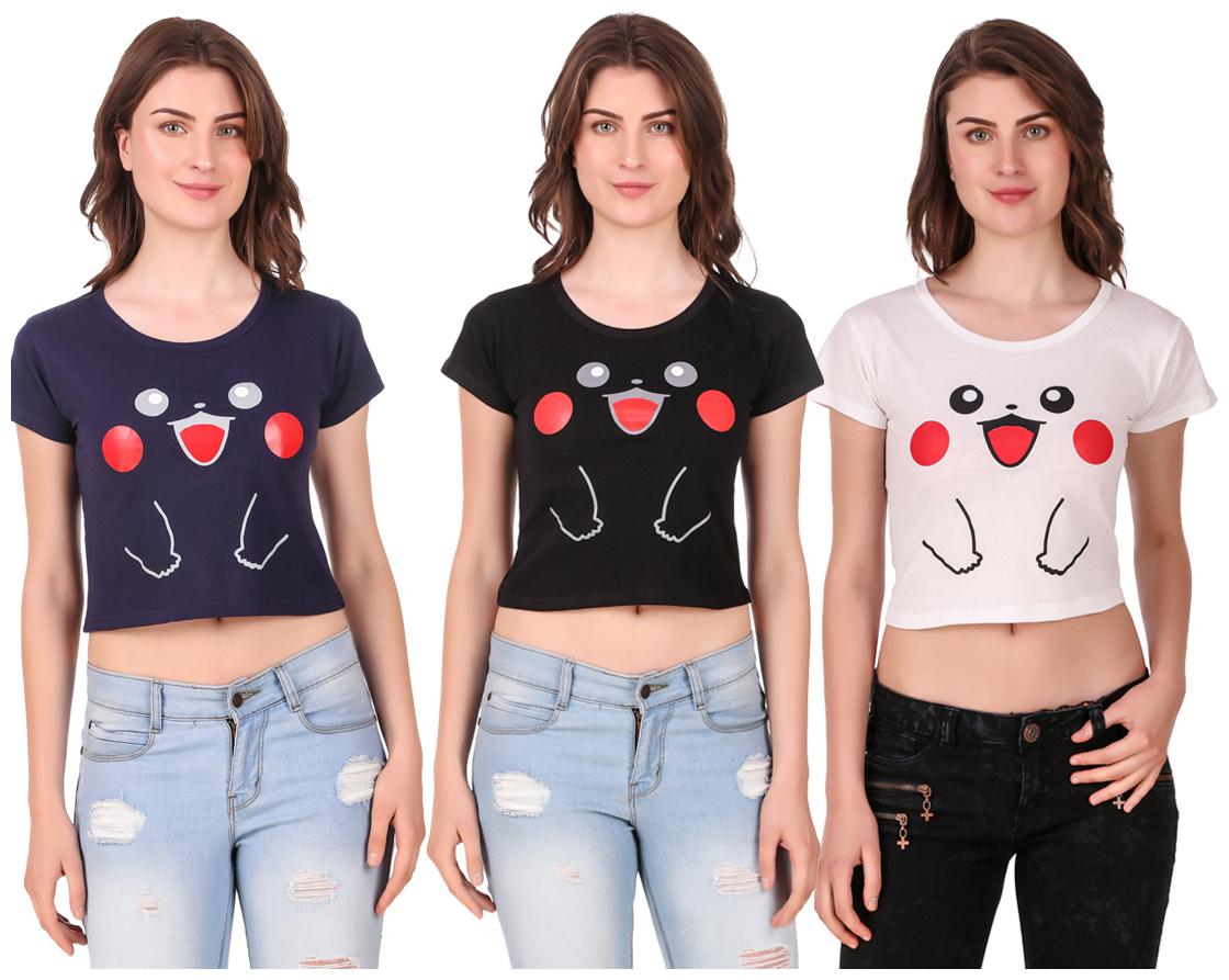 

Krishty Trading Women Printed Crop top - Multi