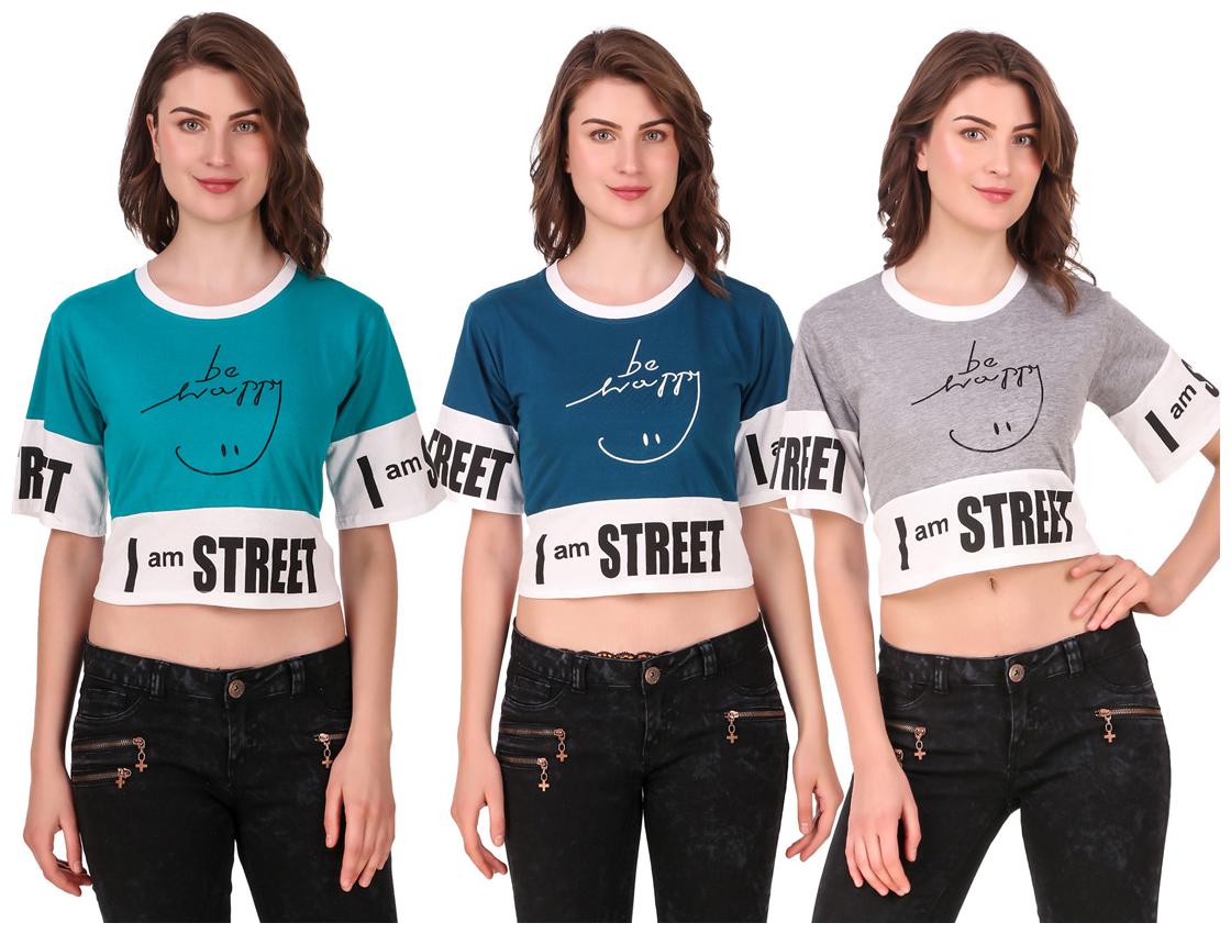

Krishty Trading Women Printed Crop top - Multi