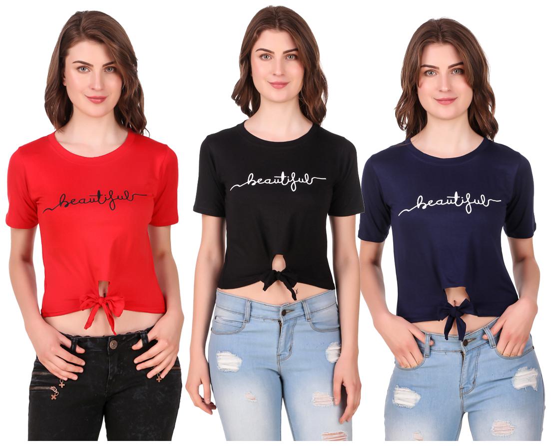 

Krishty Trading Women Printed Crop top - Multi