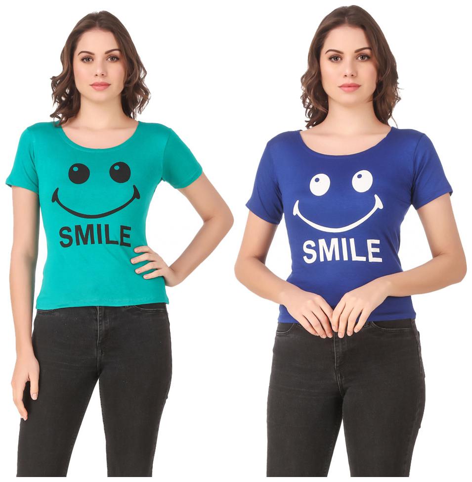 

Krishty Trading Lycra Printed Turquoise Blue Color T-Shirt