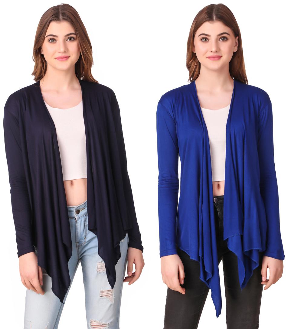 

Krishty Trading Casual Wear Shrug for women Navy Blue Blue