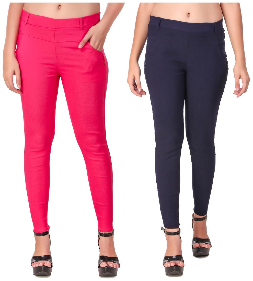 

Krishty Trading Women Pink Blue Skinny fit Jegging