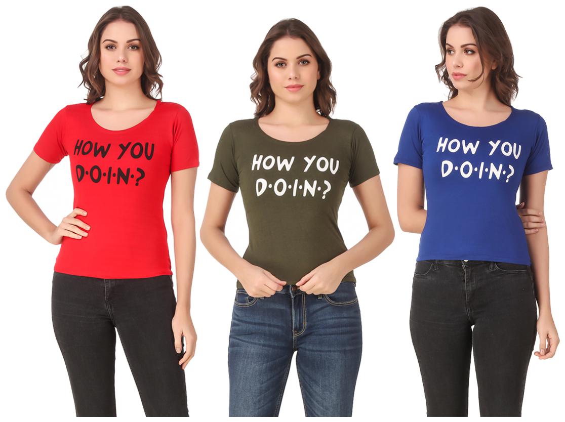 

Krishty Trading Lycra Casual Regular T Shirt Multi