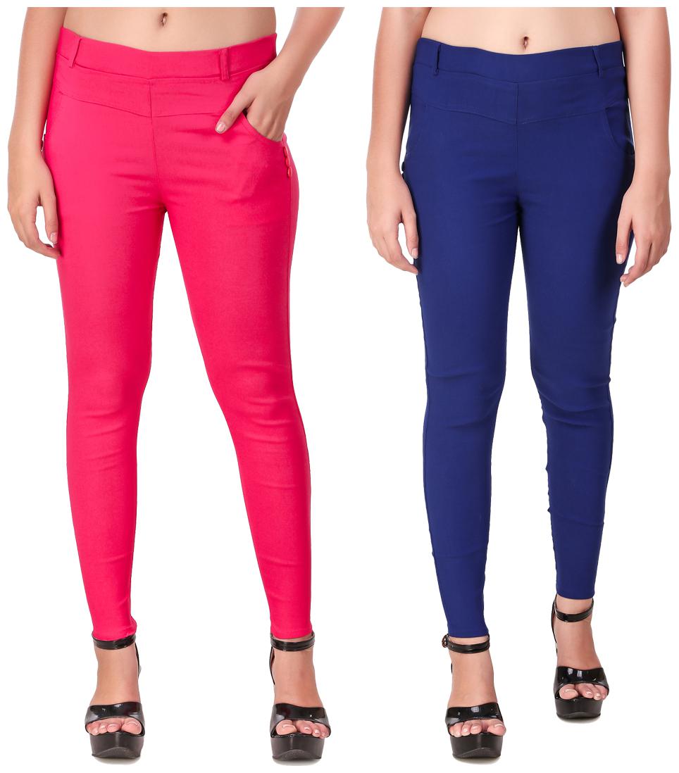 

Krishty Trading Women Pink Blue Skinny fit Jegging